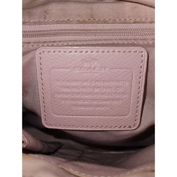Coach F34938 Coated Canvas Signature File Khaki/Pink Crossbody Bag - Picture 15 of 16